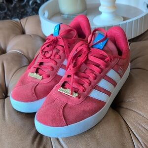 adidas Red and White VL Court 3.0 Sneakers